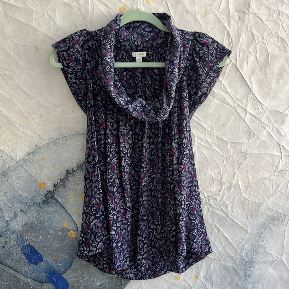 Anthropologie Odille Cowl Neck Silk Blouse
